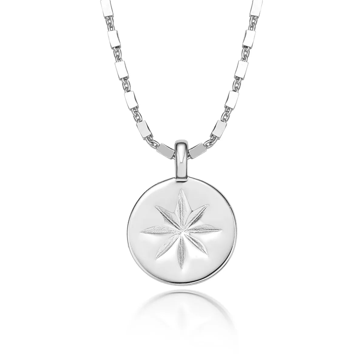 Sterling Silver White Gold Plated Gold Plated Silver Plated Elegant Hexagram Round Necklace