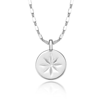 Sterling Silver White Gold Plated Gold Plated Silver Plated Elegant Hexagram Round Necklace