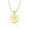 Sterling Silver White Gold Plated Gold Plated Silver Plated Elegant Hexagram Round Necklace