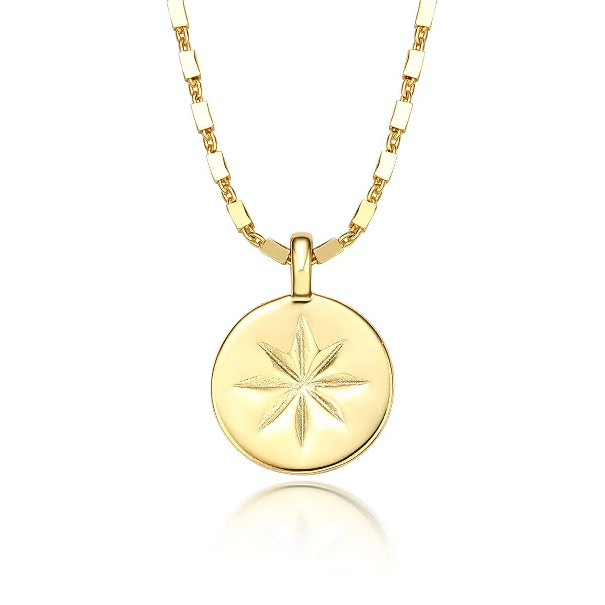 Sterling Silver White Gold Plated Gold Plated Silver Plated Elegant Hexagram Round Necklace