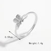 Sterling Silver White Gold Plated Plating Inlay Heart Shape Flower Zircon Rings