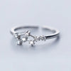 Sterling Silver White Gold Plated Silver Plated Casual Elegant Plating Inlay Constellation Zircon Open Rings