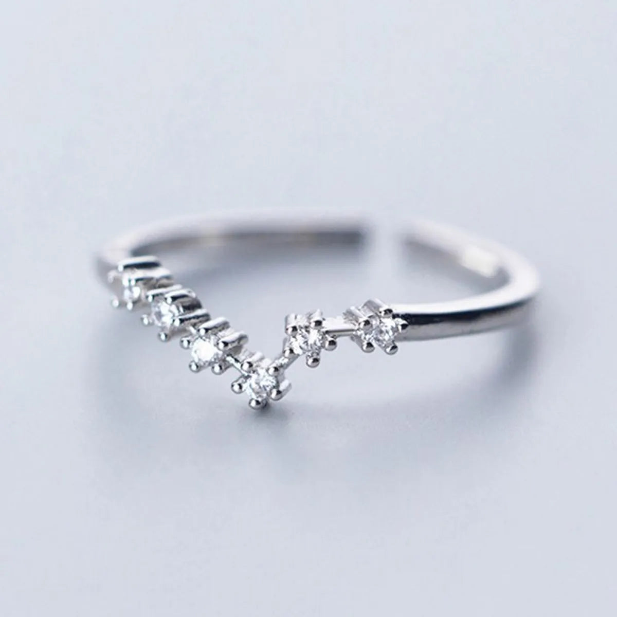 Sterling Silver White Gold Plated Silver Plated Casual Elegant Plating Inlay Constellation Zircon Open Rings