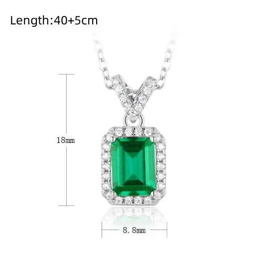 Sterling Silver White Gold Plated Silver Plated Elegant Simple Style Inlay Geometric Lab-Grown Gemstone Zircon Pendant Necklace