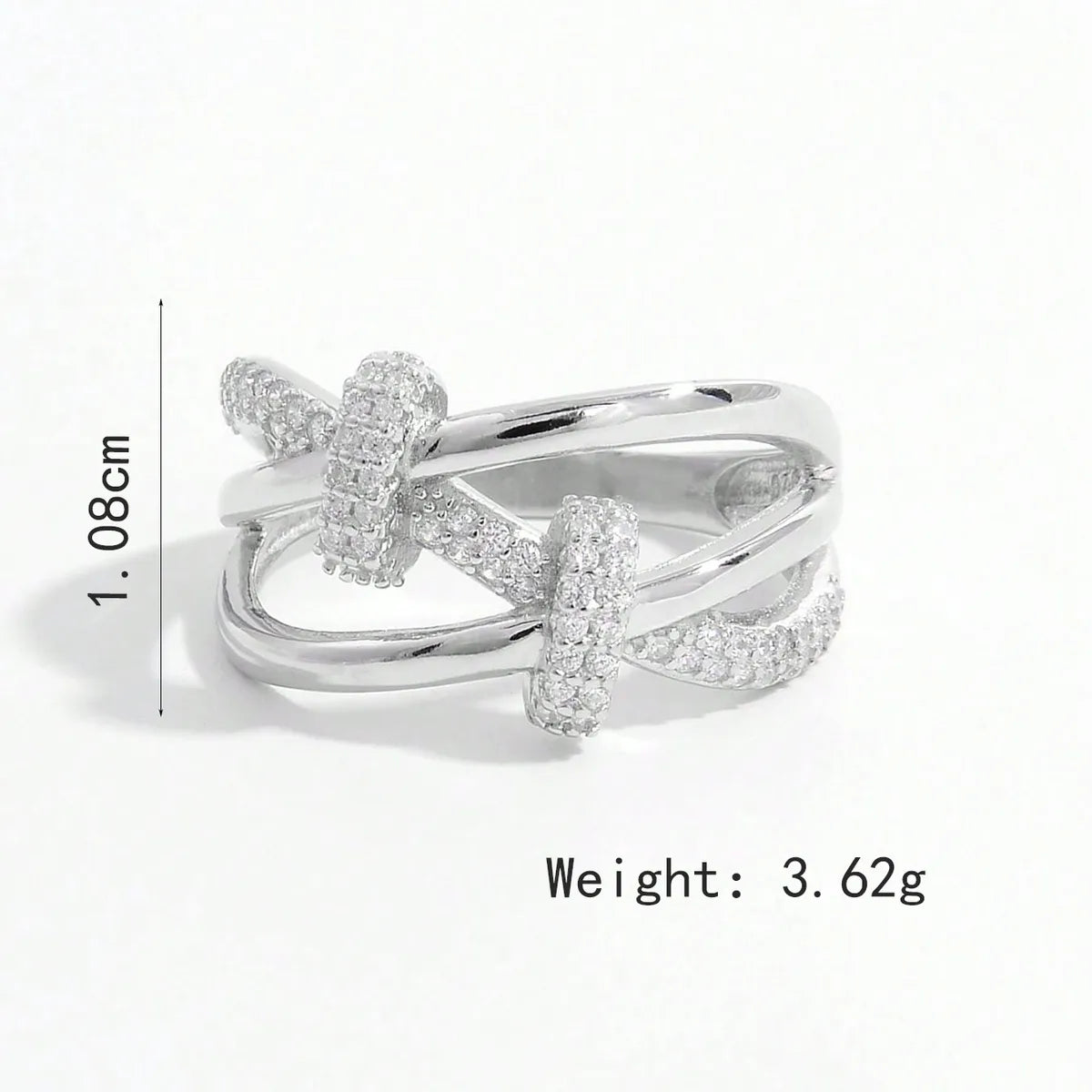 Sterling Silver White Gold Plated Simple Style Shiny Plating Inlay Solid Color Zircon Rings