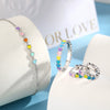 925 Sterling Silver Women's Bracelet And Earrings Set With Heart And Drop Shapes And Dripping Oil Design