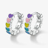 925 Sterling Silver Women's Bracelet And Earrings Set With Heart And Drop Shapes And Dripping Oil Design