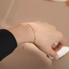 Sterling Silver Women's Bracelet Geometric Design Electroplated