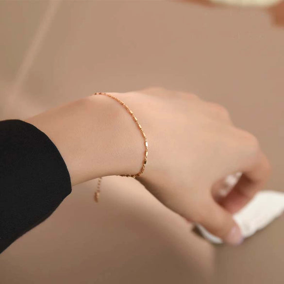 Sterling Silver Women's Bracelet Geometric Design Electroplated