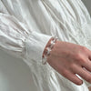 925 Sterling Silver Women's Bracelet With Oval Transparent Crystal Geometric Design Electroplated