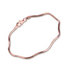 Sterling Silver Women’s Bracelet With Three Tone Wavy Design Elastic Band Minimalist Fashion Hand Jewelry