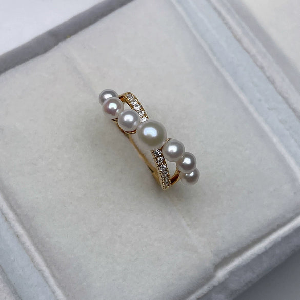 Sterling Silver Women's Freshwater Pearl Multibead Ring