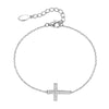 925 Sterling Silver Women's Geometric Cross Inlaid Zircon Seiko Bracelet In Ins Style