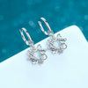 925 Sterling Silver Women's Geometric Polygon Stud Earrings With Moissanite Inlay Textured Gravel Style