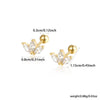 925 Sterling Silver Women's Geometric Zircon Set Earrings