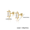 925 Sterling Silver Women's Geometric Zircon Set Earrings