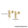925 Sterling Silver Women's Geometric Zircon Set Earrings