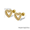 925 Sterling Silver Women's Geometric Zircon Set Earrings