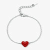 925 Sterling Silver Women's Love Oil Dripping Bow Bracelet With Stars Pattern