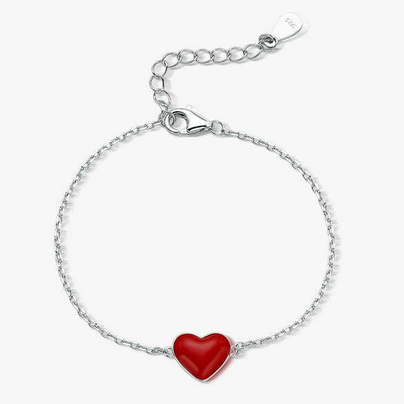 925 Sterling Silver Women's Love Oil Dripping Bow Bracelet With Stars Pattern