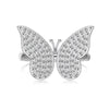 Sterling Silver Zircon Butterfly Open Rings Rings