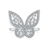 Sterling Silver Zircon Butterfly Open Rings Rings