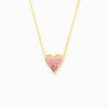 Sterling Silver Zircon Cable Chain Inlay Heart Shape Necklace