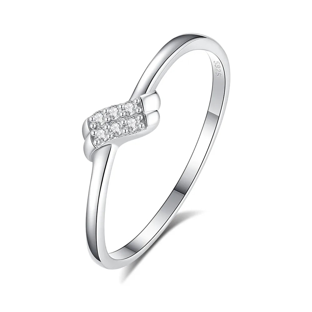 Sterling Silver Zircon Geometric Rings