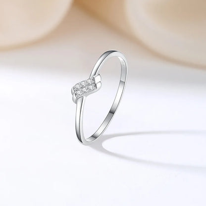 Sterling Silver Zircon Geometric Rings