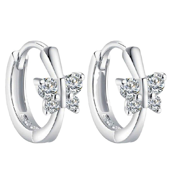 Sterling Silver Zirconia Butterfly Earrings For Women Elegant Animalinspired Fashion Jewelry