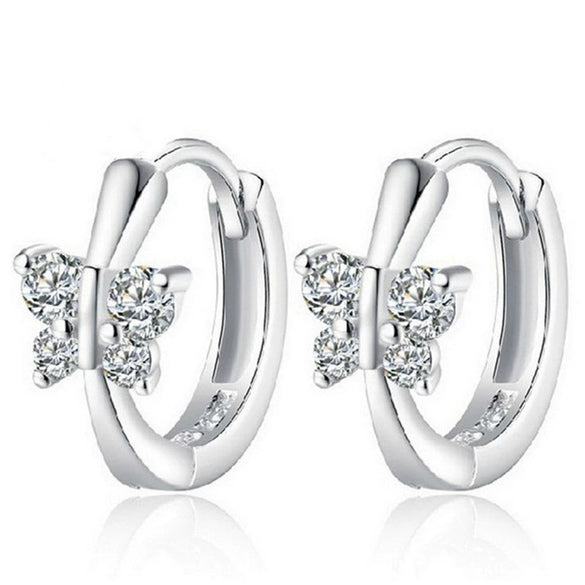 Sterling Silver Zirconia Butterfly Earrings For Women Elegant Animalinspired Fashion Jewelry