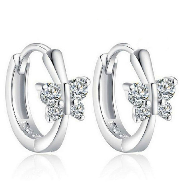 Sterling Silver Zirconia Butterfly Earrings For Women Elegant Animalinspired Fashion Jewelry