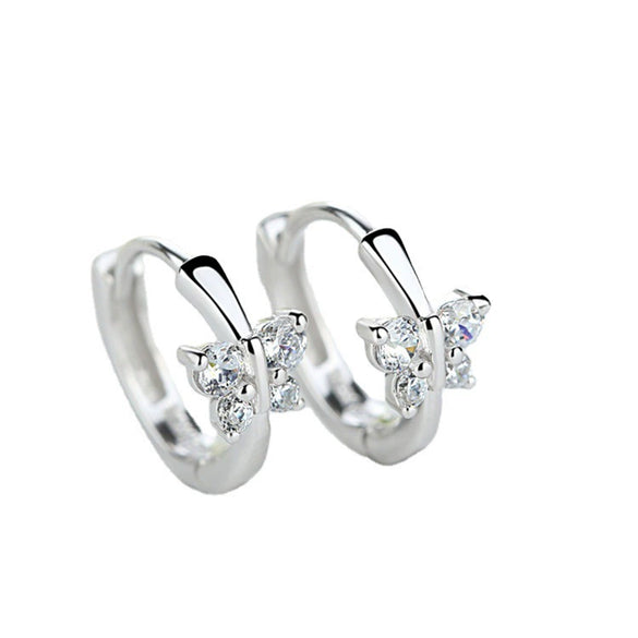 Sterling Silver Zirconia Butterfly Earrings For Women Elegant Animalinspired Fashion Jewelry