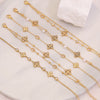 Sticky Diamond Flower Double Imitation Pearl Bracelet In Titanium Steel For Women Electroplated Jewelry