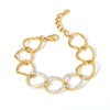 Stitching Ring Bracelet In Cool Punk Style With Stainless Steel And Rhinestone Geometric Design Electroplated