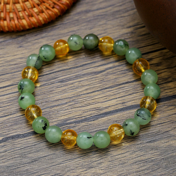 Stone Beaded Handmade Unisex Facet Gem Grey Moonlight Colorful Black Gallstone Lotus Tiger Eye Crystal Bracelet