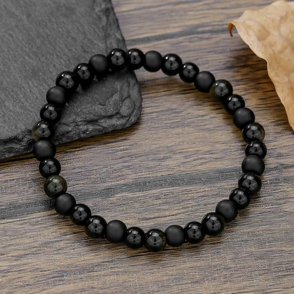 Stone Beaded Handmade Unisex Facet Gem Grey Moonlight Colorful Black Gallstone Lotus Tiger Eye Crystal Bracelet