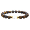 Stone Beaded Handmade Unisex Facet Gem Grey Moonlight Colorful Black Gallstone Lotus Tiger Eye Crystal Bracelet