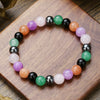 Stone Beaded Handmade Unisex Facet Gem Grey Moonlight Colorful Black Gallstone Lotus Tiger Eye Crystal Bracelet