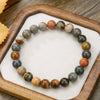 Stone Beaded Handmade Unisex Facet Gem Grey Moonlight Colorful Black Gallstone Lotus Tiger Eye Crystal Bracelet