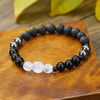 Stone Beaded Handmade Unisex Facet Gem Grey Moonlight Colorful Black Gallstone Lotus Tiger Eye Crystal Bracelet