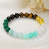 Stone Beaded Handmade Unisex Facet Gem Grey Moonlight Colorful Black Gallstone Lotus Tiger Eye Crystal Bracelet