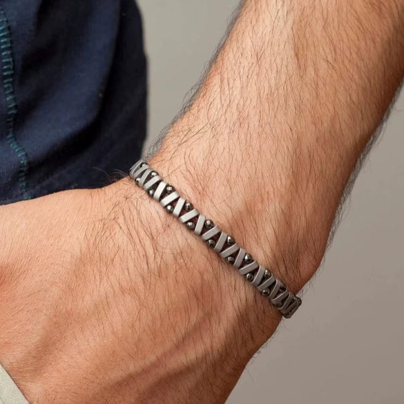 Stone Geometric Handmade Hiphop Elastic Beaded Bracelet For Men And Women