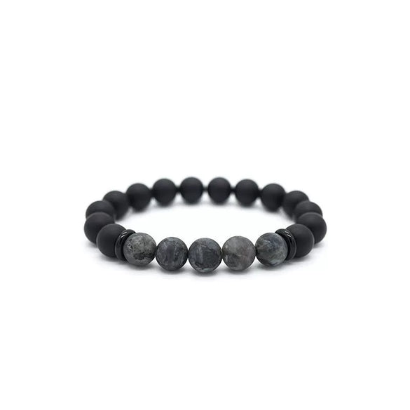 Stone Geometry Handmade Unisex Irregular Black Volcanic Stone Tiger Eye Bracelet