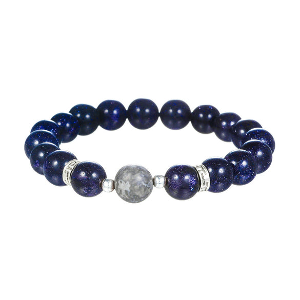 Stone Geometry Handmade Unisex Irregular Black Volcanic Stone Tiger Eye Bracelet