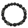 Stone Geometry Handmade Unisex Irregular Black Volcanic Stone Tiger Eye Bracelet
