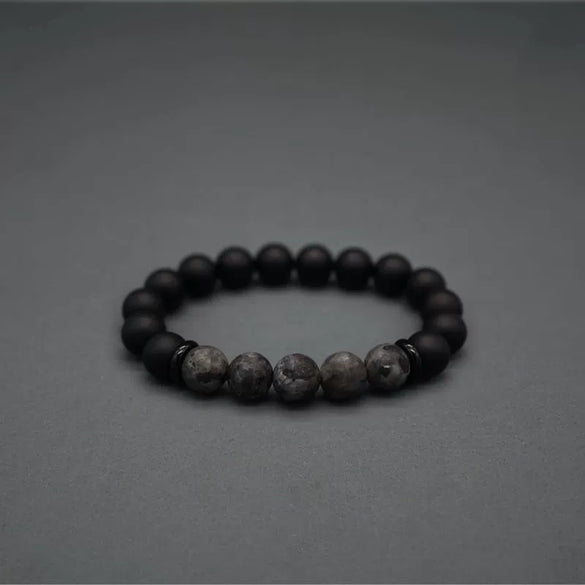 Stone Geometry Handmade Unisex Irregular Black Volcanic Stone Tiger Eye Bracelet