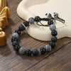 Stone Geometry Handmade Unisex Irregular Black Volcanic Stone Tiger Eye Bracelet