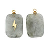 Stone Square Oval Pendant Necklace With Cross Pattern And Electroplating Treatment