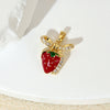 Strawberry Fruit Pendant Necklace Titanium Steel Electroplating Sweet Style